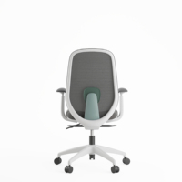 Silla de oficina de malla con respaldo medio blanco de estilo moderno, silla giratoria ergonómica para escritorio de ordenador con muebles de oficina ergonómicos