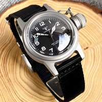Tandorio uomini Vintage orologio meccanico 36mm giappone NH35 movimento arcuato zaffiro a cupola grande corona cassa sabbiata