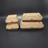 Boîte à hamburger rigide en carton ondulé recyclé XDFPAK, écologique, jetable et recyclable, impression flexographique et offset