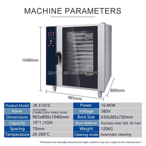 10-Schichtiger Kommerzieller Elektrischer Konvektions-Kombi-Dampfofen Selbstreinigend Industrielle Version für Hotels Bäckereien Hergestellt in China - Product Image 4