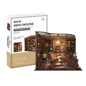 ชุดประกอบบ้านไม้จำลอง Shinetsu DIY รุ่น Left Bank Study พร้อมไฟ LED สำหรับวัยรุ่น - Product Image 1