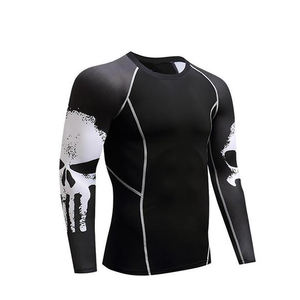Production en usine 2025 personnalisé votre propre MMA Rash Guards 100% haute qualité logo manches hommes MMA Rash Guards - Product Image 2