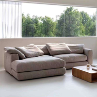 Canapé modulaire sectionnel Atunus en tissu crème, style salon, blanc, doux, moderne, grand modèle nuage, pour salon