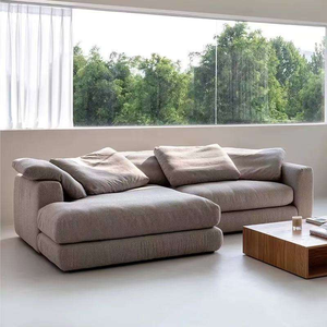 <span class=keywords><strong>Canapé</strong></span> modulaire sectionnel Atunus <span class=keywords><strong>en</strong></span> <span class=keywords><strong>tissu</strong></span> crème, style salon, blanc, doux, moderne, grand modèle nuage, pour salon - Product Image 3