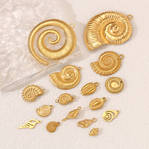 Thép không gỉ các loại khác nhau vỏ ốc xà cừ quyến rũ sinh vật biển vàng màu mặt dây không thấm nước dangles Dây chuyền làm đồ trang sức - Product Image 5