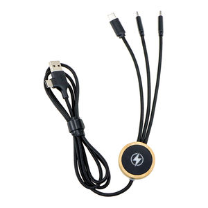 ชุดสายชาร์จไนลอนแบบ3-in-1 Type C Micro USB LED สายชาร์จแบบพกพาอินพุตคู่โลโก้ตามสั่ง - Product Image 3