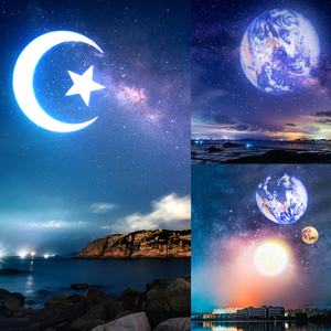 Lampe de projection LED 2-en-1 Terre-Lune, projecteur d'étoiles USB rotatif à 360°, veilleuse pour la décoration de la maison et de la chambre - Product Image 6