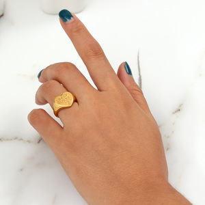 Anillos <span class=keywords><strong>de</strong></span> Boda Personalizados con Grabado <span class=keywords><strong>de</strong></span> Alfabeto y Corazón en Inglés, Estilo Europeo Americano, SELFLOVECLUB, para Mujer - Product Image 6