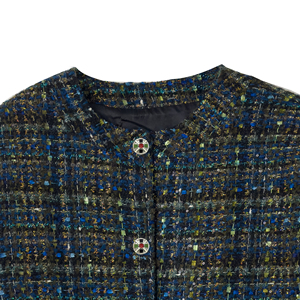 Blazer de style luxe personnalisé pour femmes <span class=keywords><strong>manteau</strong></span> <span class=keywords><strong>court</strong></span> <span class=keywords><strong>court</strong></span> boucle bouton garniture OEM Chine usine en gros fabricant veste matelassée - Product Image 3