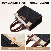 LOVEVOOK Professional 15.6 Sac fourre-tout matelassé pour ordinateur portable Sac à main tendance pour le bureau Ensemble de sac à main d'été pour le travail