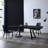 Nouvelle table à manger extensible en ardoise rectangulaire de style italien, meubles modernes pour salle à manger et salon