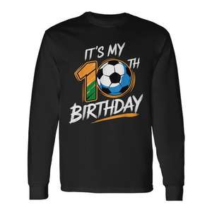 T-shirt de football à manches longues pour enfants de 10 ans, pour mon 10e anniversaire - Product Image 1
