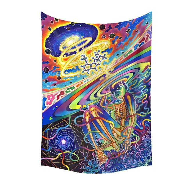 High Quality Trippy Fantasy Mushroom Tapestry Psychedelic Cartoon Abstract Art Wall Hanging Tapestry