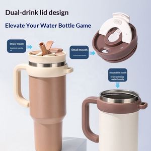 New Style 304 Stainless Steel 40oz Insulated Tumbler <b>Large</b> Capacity Portable Travel Car Cup Vacuum Coffee <b>Mug</b> with Flip up Straw - Product Image 2