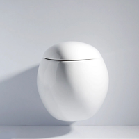 WC suspendu monobloc blanc à chasse directe, style moderne, en céramique, avec siphon en P, à fermeture lente, idéal pour salle de bain et hôtel - Vente chaude