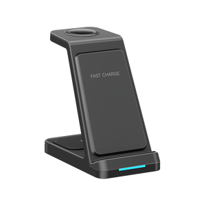 Adolph Chargeur sans fil 3-en-1 Type-C 15W QC3.0/ Sortie d'alimentation rapide à aspiration magnétique pour téléphones portables et écouteurs en matériau ABS - Product Image 4