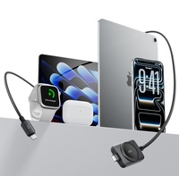 Câble de charge rapide 2-en-1 PD100W avec charge magnétique sans fil pour montre connectée, compatible iPhone, ordinateur portable et Apple Watch