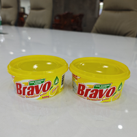 Pâte à vaisselle parfum citron Bravo 400g – Dégraissant efficace, protection des mains, attaque et élimine la graisse – Détergent vaisselle de qualité