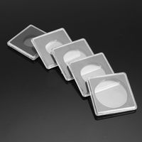 Capsules carrées pour pièces de monnaie en acrylique, fournitures de Collection de pièces de monnaie avec insertion de mousse en argent, capsules de protection
