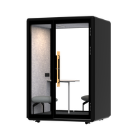 Cabine de bureau modulaire portable Comine, insonorisée, acoustique, avec verre trempé de 6 mm, pour un lieu de travail moderne, une école, un entrepôt, un hôtel