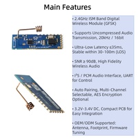 Module de transmission et de contrôle de données sans fil IoT à faible latence avec antenne, protocole privé 2,4 GHz, modulation GFSK