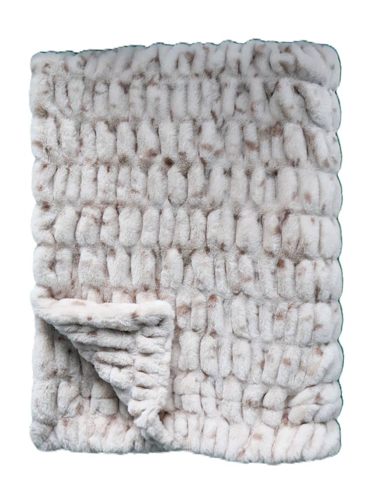 Ruched Mottled Stretchy Spandex Faux Rabbit Fur Blanket Thick Warm ...