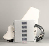 Amplificateur de signal de téléphone portable à cinq bandes 850 900 1800 2100 2600 MHz, répéteur CDMA GSM DCS 3G avec antennes log-périodiques et de plafond