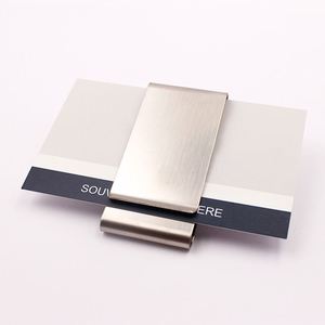 Custom Business Logo Design Stainless Steel Money Modern and Traditional Silver Laser Engraved <b>Wallet</b> Card Cash Bill Clip - Product Image 1