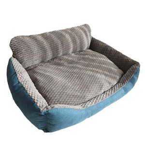 Winter Warm Dog Bed Oval Fully Removable Washable Pet <b>Sofa</b> <b>For</b> <b>Large</b> Dogs Gray Blue <b>Cushion</b> Polyester Fiber Fill - Product Image 2