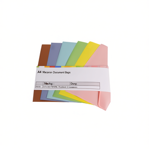 <b>A4</b> Macaron <b>Document</b> Bags Mixed Colors 12 Per Bag File <b>Folder</b> Accessories - Product Image 1