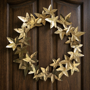 Guirnalda Metálica Estrella Dorada, Flores Decorativas Hechas a Mano, Estilo Glamuroso Sin Iluminación, Guirnalda Navideña - Product Image 4