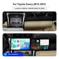 ZWNAV Double écran 10,1 pouces GPS de voiture Navi Radio pour Toyota Camry 2012-2015 Lecteur multimédia Android 8+128 Go Audio Carplay Unité principale