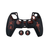 Coque en silicone souple gravée au laser, protection anti-rayures avec 2 capuchons de joystick antidérapants pour manette PS5