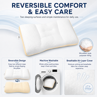 Oreiller ergonomique de soutien du cou, oreiller contour respirant à couche d'air, garnissage doux, oreiller de lit lavable pour dormeurs sur le dos et sur le côté