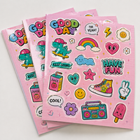 Autocollants en vinyle PVC imperméables personnalisés, imprimés, prédécoupés, adhésifs, en forme de dessins animés, pour enfants
