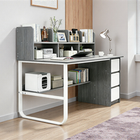 Escritorio de Computadora de Madera, Muebles de Dormitorio, Mesa de Estudio y Silla con Estantes de Almacenamiento