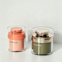 Envase de Crema Facial de Lujo Dorado con Bomba Sin Aire, Tapa de Rosca de Plástico Acrílico de Doble Capa, 30ml 50ml, Envase Cosmético