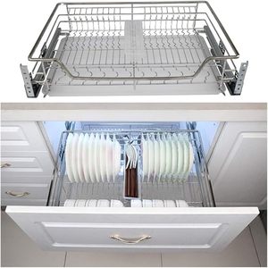 45mm thép tủ bếp bóng mang kéo ra 3 lần mềm Đóng Giỏ ngăn kéo trượt bên gắn Ngăn kéo trượt - Product Image 6