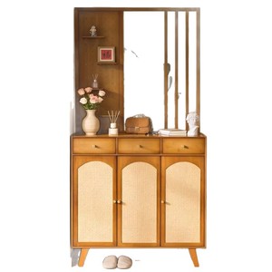 Retro-style solid wood wine cabinet, living room/dining room <b>sideboard</b> <b>storage</b> cabinet, Nordic style wall-mounted <b>storage</b> tea - Product Image 5