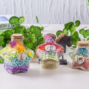 ขวดแก้วรูปดาวพร้อมฝาไม้ก๊อกสำหรับใส่ดาวกระดาษพับ ขวดพร้อมจุกไม้ - Product Image 6