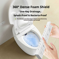 Toilette intelligente de luxe en céramique ABS plaquée or avec bidet intégré, siège chauffant, lavage à l'eau chaude, désodorisation, fixation au sol, commande au pied incluse