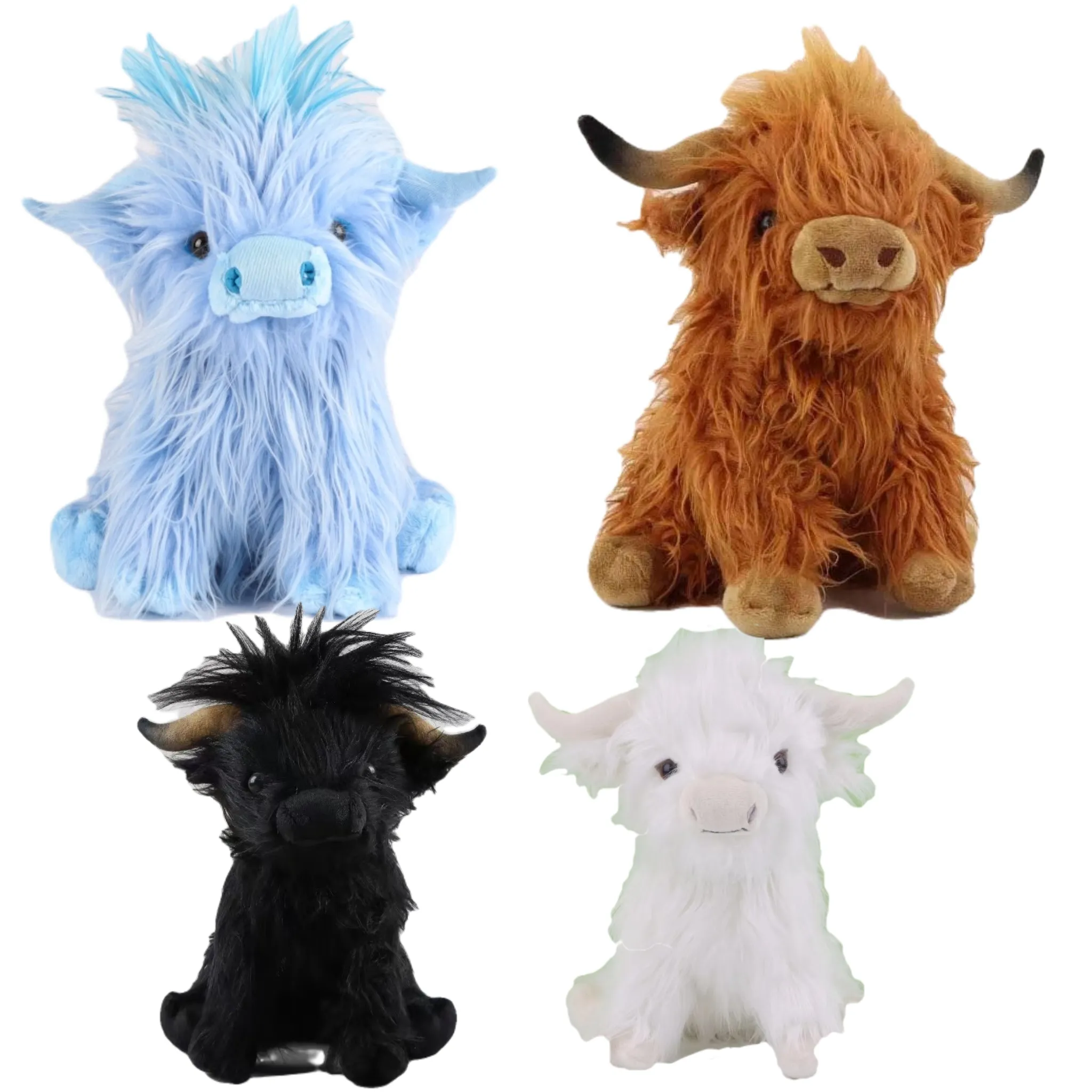 Realistic Customization Adorable Soft Doll Stuffed Animal Toy Scottish Highland Brown Cow Plush Toys