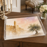 Judaica Wasch becher mit goldenen Griffen-Transparenter Lucite Kiddush Cup für jüdischen Schabbat, Pessach & Holiday Jewish