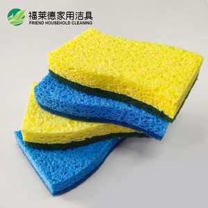 Esponja de doble cara para lavar platos, rectangular, azul y verde, para limpiar ollas y sartenes - Product Image 4