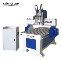Mini routeur CNC en bois 6090 à double tête, double processus, machine de découpe et de gravure CNC