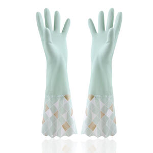 Gants en caoutchouc imperméables épaissis de 41 cm, doublés de polaire, pour le nettoyage de la cuisine et le lavage des vêtements - Product Image 3