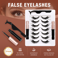 Eyeliner liquide magnétique invisible à effet œil de chat et queue d'aronde, faux cils, pas besoin de colle