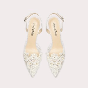 Eleganti Scarpe da Sposa Bianche Lilywei con Tacco Alto Personalizzate con Pizzo <span class=keywords><strong>e</strong></span> Perle Scarpe Estive da <span class=keywords><strong>Donna</strong></span> con Tacco a <span class=keywords><strong>Spillo</strong></span> - Product Image 3