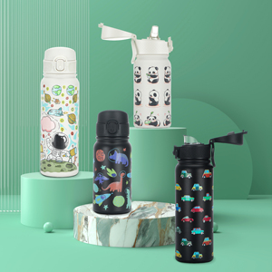 Botella de Agua Infantil con Diseño Personalizado Estilo Dibujos Animados, 350 ml, Doble Pared, Aislada, Portátil, Impresión 3D - Product Image 1