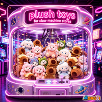 En gros, mini jouets en peluche monstres marins, animaux en peluche doux, pour machines à pinces, récompenses de jeux d'arcade, recharges pour machines à grue, cadeaux